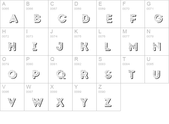Intro Rust H2 Fill Shade uppercase A-Z preview