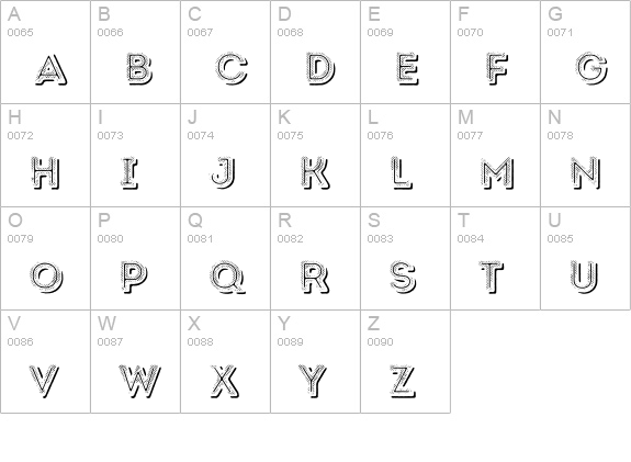 Intro Rust L Fill 2 Line Shade uppercase A-Z preview