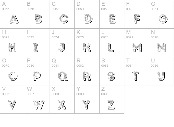 Intro Rust L Fill Shade uppercase A-Z preview