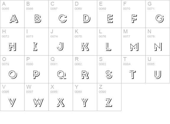 Intro Rust Line Shade uppercase A-Z preview