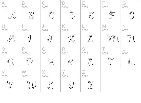 Intro Script B G Shade uppercase A-Z preview