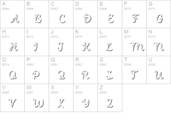 Intro Script B H1 Shade uppercase A-Z preview