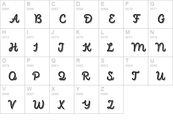 Intro Script B H2 Base Shade uppercase A-Z preview