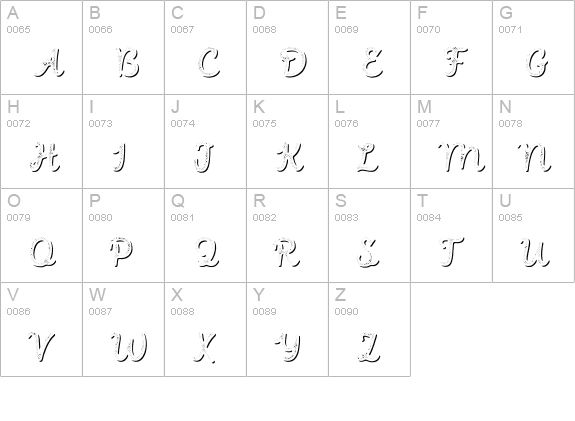 Intro Script B H2 Shade uppercase A-Z preview