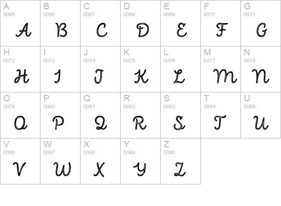 Intro Script B L Base uppercase A-Z preview