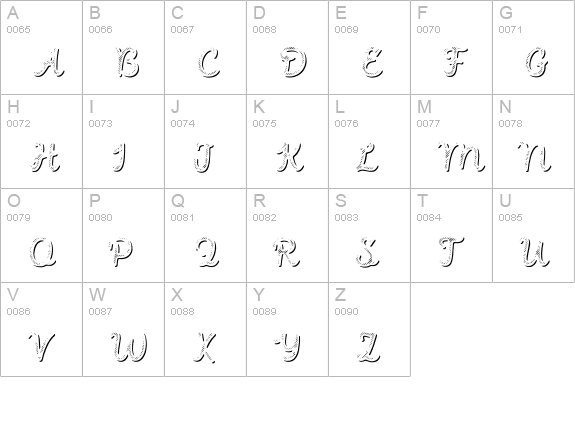 Intro Script B L Shade uppercase A-Z preview