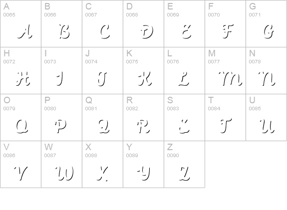 Intro Script B Shade uppercase A-Z preview