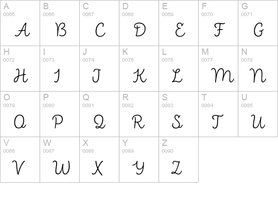 Intro Script L Base uppercase A-Z preview