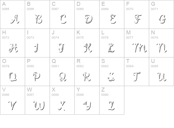 Intro Script R G Shade uppercase A-Z preview