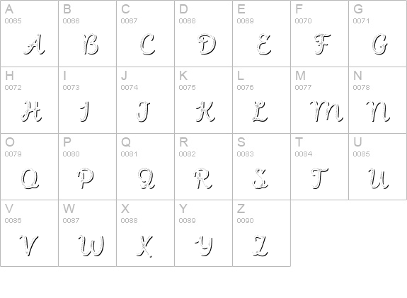 Intro Script R H1 Shade uppercase A-Z preview