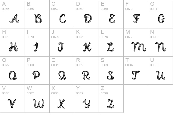 Intro Script R H2 Base Shade uppercase A-Z preview