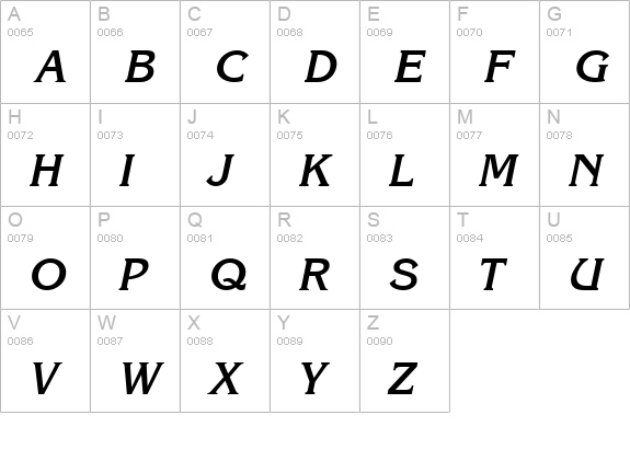 Intuition SSi Bold Italic uppercase A-Z preview
