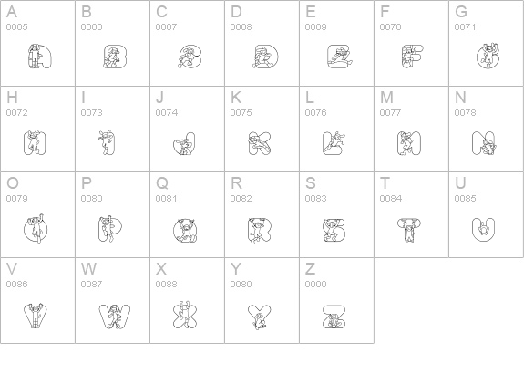 Inu-mix uppercase A-Z preview