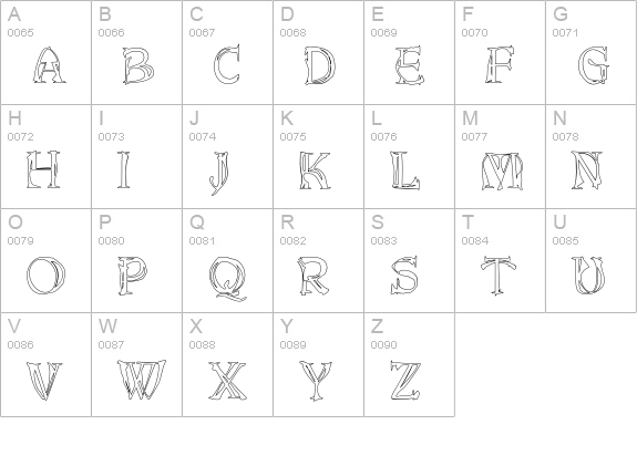 InvacuoBones uppercase A-Z preview