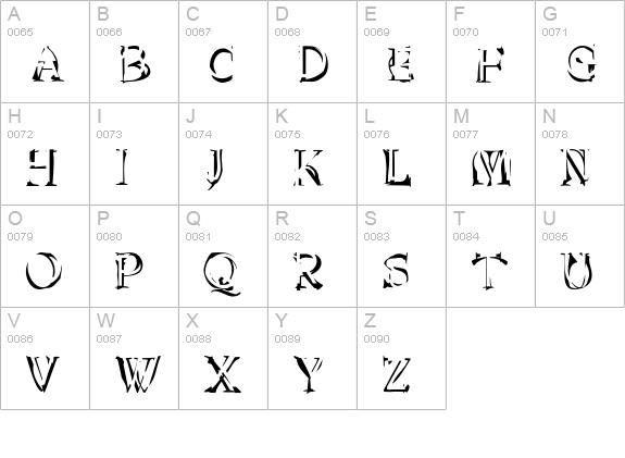 InvacuoCloak uppercase A-Z preview
