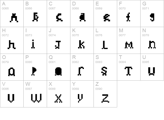 invader uppercase A-Z preview