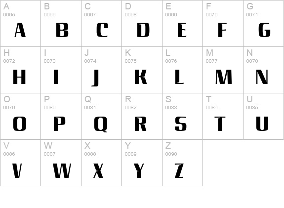 Invers SF uppercase A-Z preview