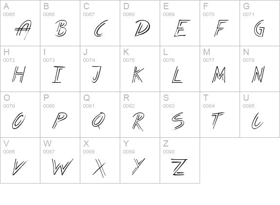 Invisible Touch uppercase A-Z preview