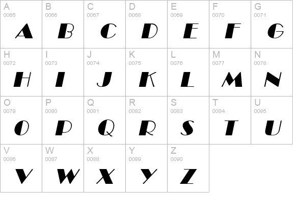 Invite SF Italic uppercase A-Z preview