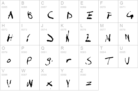 InXanthumGum uppercase A-Z preview
