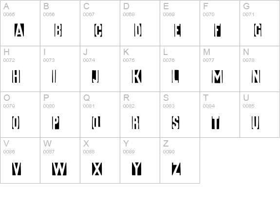 Iodine-Negative uppercase A-Z preview