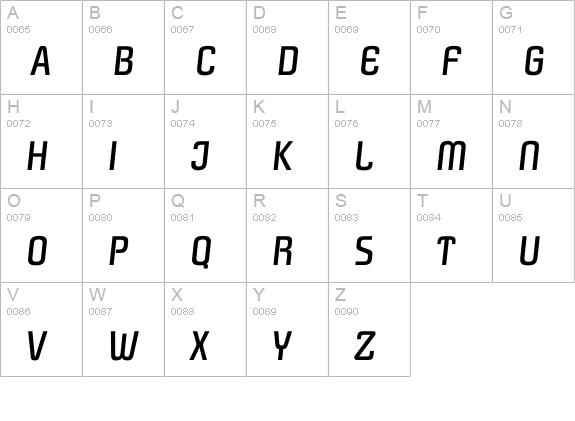 Ipasadena Medium uppercase A-Z preview