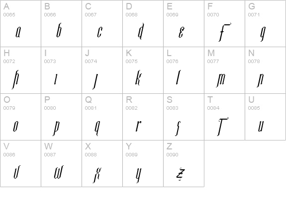 Ipswich Italic uppercase A-Z preview