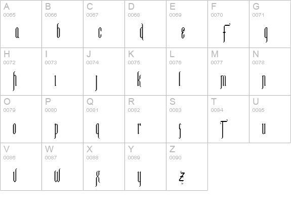 IpswichCondensed Normal uppercase A-Z preview