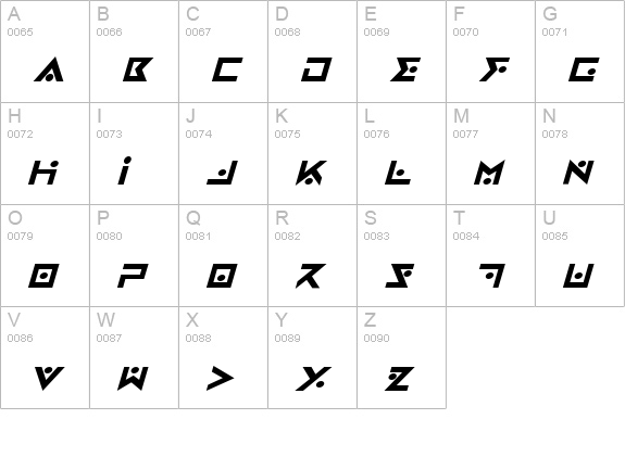 Iron Cobra Bold Italic uppercase A-Z preview