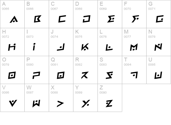 Iron Cobra Rotalic uppercase A-Z preview