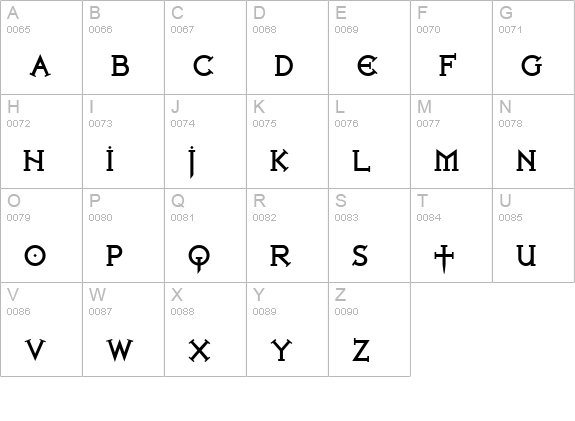 Iron League Black uppercase A-Z preview