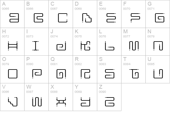 Iron Lounge Dots uppercase A-Z preview