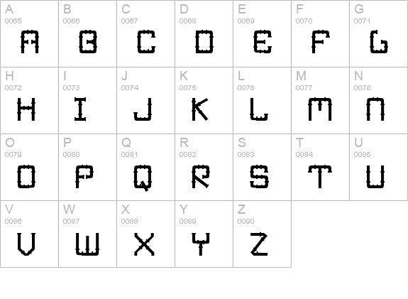 IronPipe uppercase A-Z preview