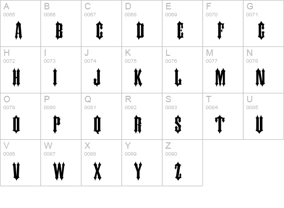 Ironwork Wide Normal uppercase A-Z preview