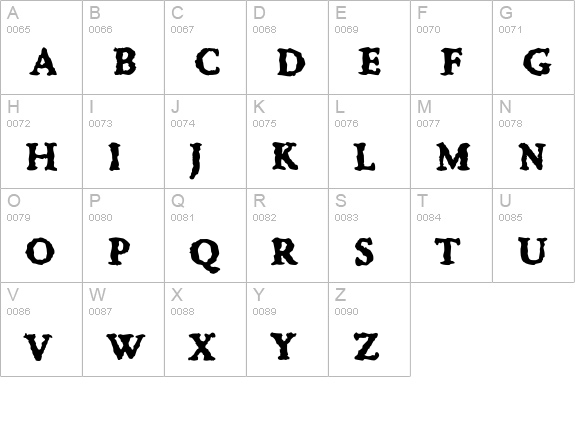 Irregular-Black uppercase A-Z preview
