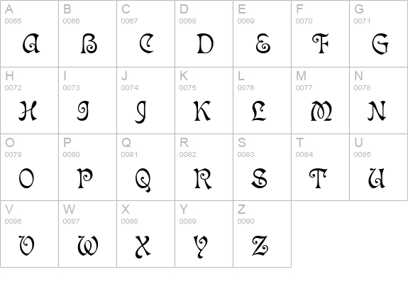 Isabella-Decor uppercase A-Z preview