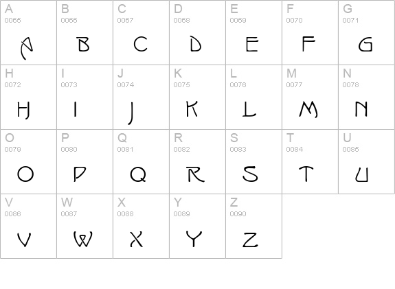 Isadora uppercase A-Z preview