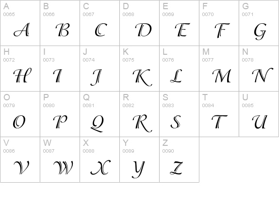 IsadoraICG uppercase A-Z preview