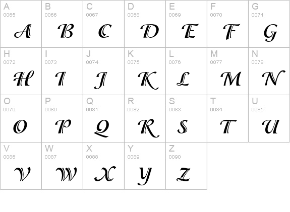 IsadoraICG-Bold uppercase A-Z preview