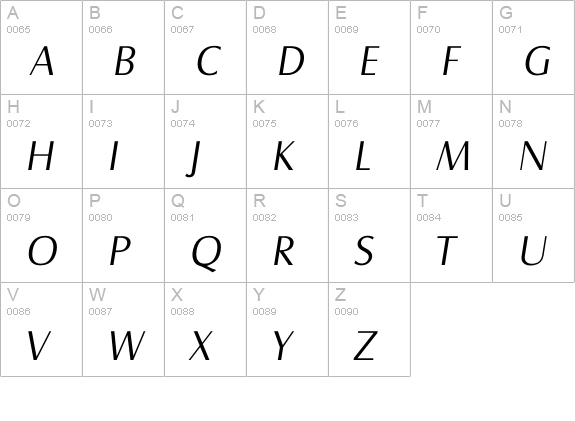 Isalzburg Light uppercase A-Z preview