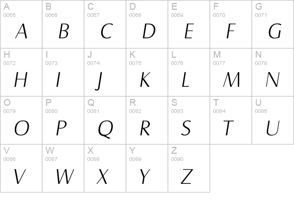 Isalzburg Xlight uppercase A-Z preview