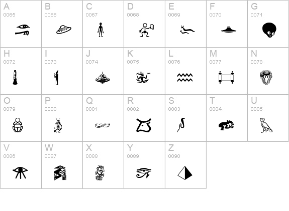 IsisDings uppercase A-Z preview