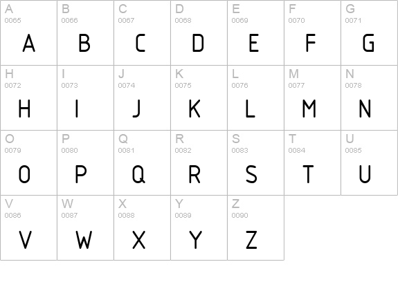 ISOCPEUR uppercase A-Z preview