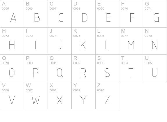 ISOCT2 uppercase A-Z preview