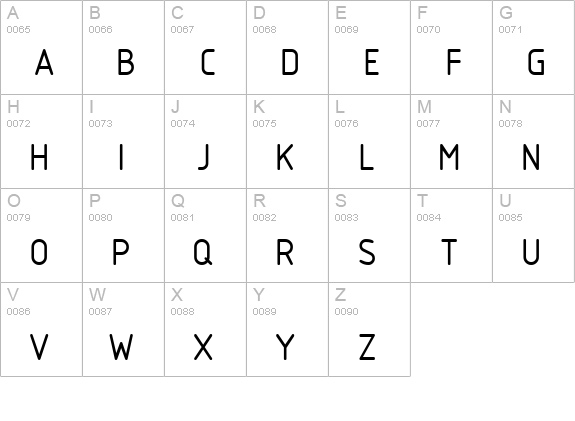 ISOCTEUR uppercase A-Z preview