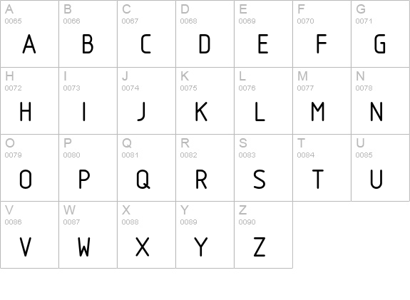 Isonorm3098-Monospaced uppercase A-Z preview