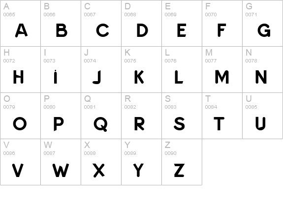Isophan uppercase A-Z preview