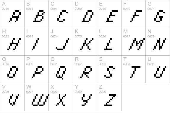 italic 08_55 uppercase A-Z preview