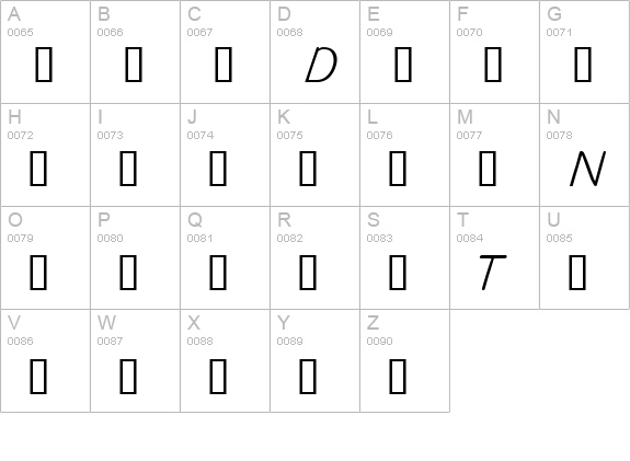 Italic Sample uppercase A-Z preview