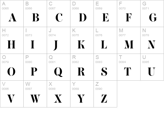ITC Tom's Roman uppercase A-Z preview